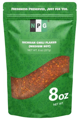 Vista 8 de NPG Copos de chile Sichuan de 16 onzas, copos de pimiento rojo triturado