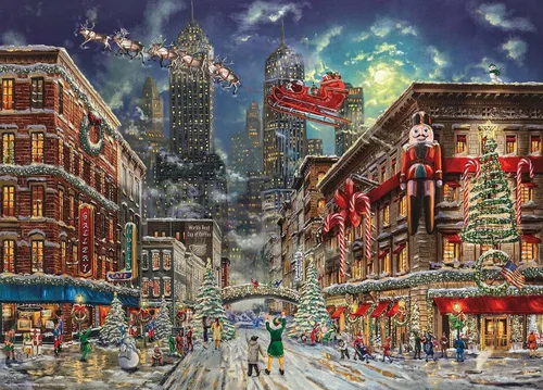 Vista 2 de Ceaco - Thomas Kinkade Navidad - Elfo - Rompecabezas de 1000 piezas