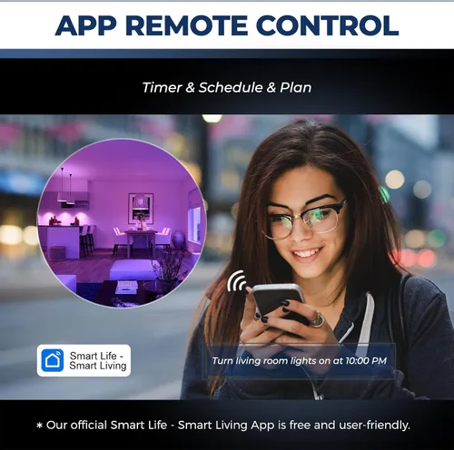 Vista 3 de Lightinginside Bombillas inteligentes compatibles con Alexa/Google Assistant, bombilla inteligente WiFi de 9 W 800 LM, A19 E26, no requiere