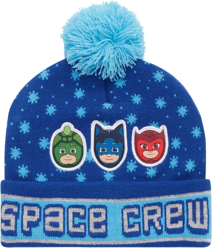 Vista 6 de PJ Masks Sombrero de invierno para niños, paquete de 2 gorros con pompones de superhéroe (niño)
