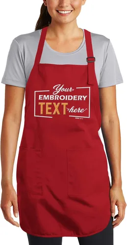 Vista 11 de TEEAMORE Delantales bordados personalizados para mujeres y hombres, añade tu texto de chef para parrilla de cocina, delantal personalizado