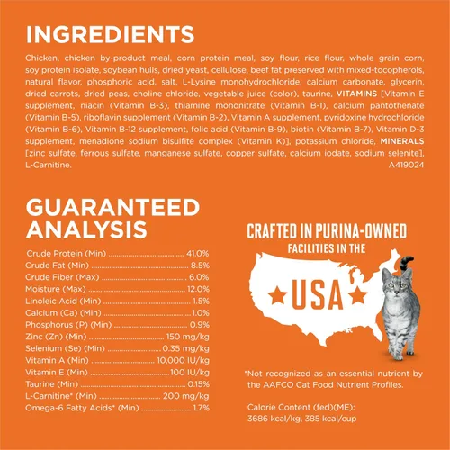 Vista 4 de Purina ONE Alto Contenido de Proteínas, Peso Saludable Más Peso Ideal Con Pollo Comida Seca Para Gatos - Bolsa de 3.5 lb