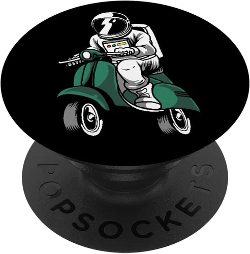 Vista 6 de Scooter Bike Moto Scoot – Astronauta Space Moped Scooter PopSockets MagSafe PopGrip para iPhone