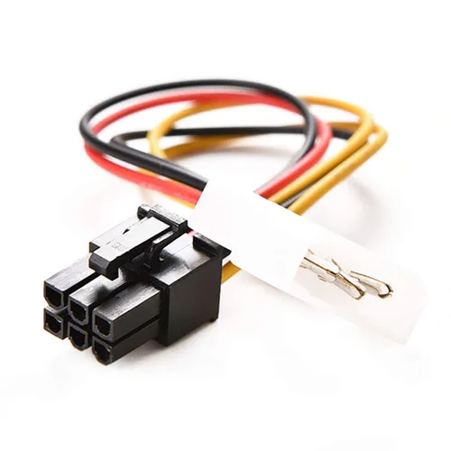 Vista 6 de 4 pines macho Molex a 6 pines hembra PCI-Express PCIE tarjeta de video convertidor de corriente adaptador de cables conectores para tarjetas