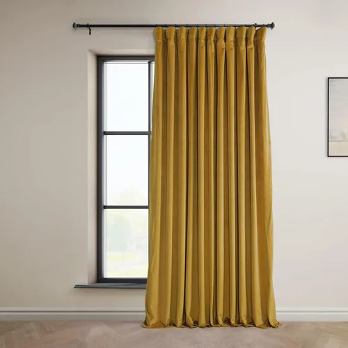 Vista 19 de HPD Half Price Drapes - Cortinas de terciopelo de lujo con bloqueo de luz para dormitorio (1 panel), 50W X 84L, cortinas Hotel con bloqueo de luz
