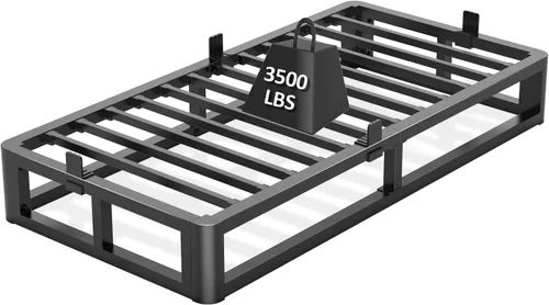Vista 10 de Firpeesy - Base de cama individual de 6 pulgadas con bordes de esquinas redondas, base de plataforma metálica individual de bajo perfil con soporte