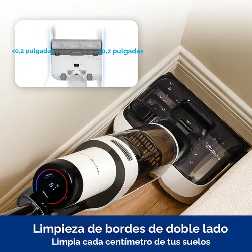 Vista 7 de Tineco Floor ONE Stretch S6 - Aspiradora inalámbrica en seco y húmedo, trapeador inteligente de 180°, 40 minutos de larga duración de 158 ℉ Flashdry