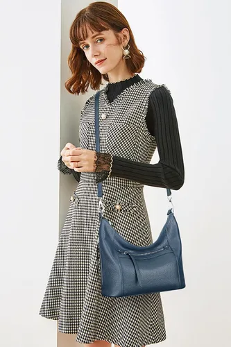 Vista 8 de Over Earth Bolso Hobo de cuero genuino para mujer, bolsos cruzados