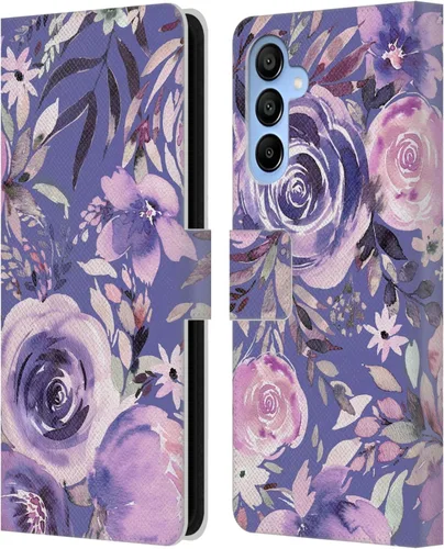 Vista 284 de Head Case Designs Officially Licensed Ninola Abstract Poppies Lilac Floral Leather Wallet Case Compatible with Samsung Galaxy A07 4G
