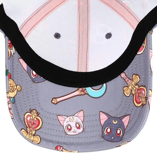 Vista 5 de Bioworld Sailor Moon Cats & Symbols All Over Print Sombrero El Snapback Gris, Gris