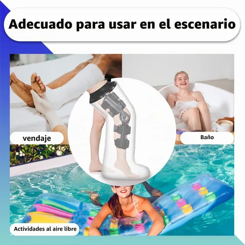 Vista 7 de Protector de pierna fundido para adultos, vendaje de ducha de poliuretano termoplástico impermeable y cubierta fundida, protector de ducha de pierna