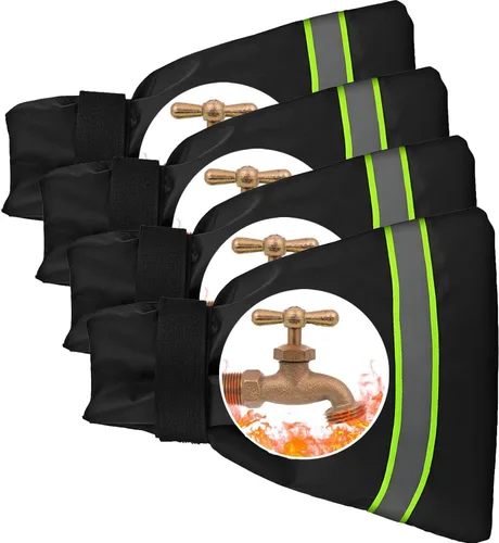 Vista 9 de Fundas para llave de agua exteriores para invierno, aislamiento térmico, 9.8 x 6.3 pulgadas, impermeables, protección contra el hielo, cubierta Verde