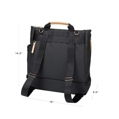 Vista 13 de Petunia Pickle Bottom Mochila pivote, múltiples opciones de transporte, bolsillos aislados, silueta moderna, interior espacioso, índigo/rubor