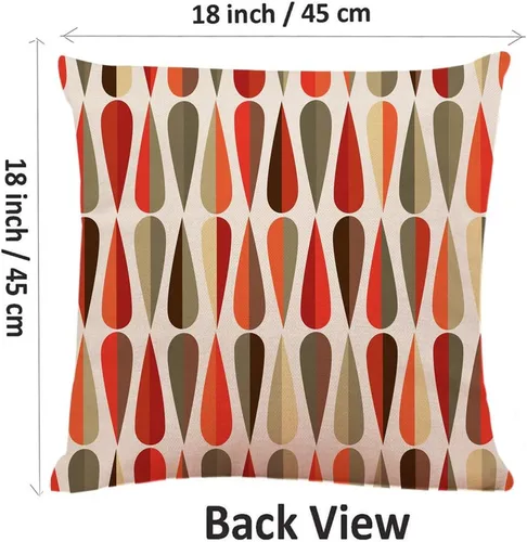 Vista 6 de Funda de almohada de estilo moderno de mediados de siglo, retro, con formas de caída en tonos, funda de cojín decorativa abstracta para el hogar