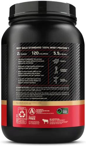 Vista 12 de Optimum Nutrition Estándar dorado 100% Proteína de Suero de Leche en Polvo, Pie de lima, 1.8 Libra