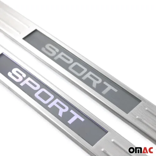 Vista 3 de OMAC Placa iluminada para umbral de puerta para Ford Escape 2013-2016 Sport S.Steel 2X