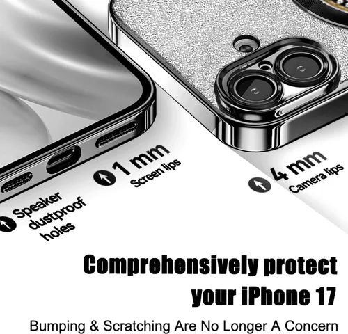 Vista 417 de Misscase Funda magnética con purpurina para iPhone 11 compatible con MagSafe, protección completa, delgada, a prueba de golpes, antiarañazos