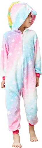 Vista 4 de HQFURS Mono de unicornio para niños pijama de animales para cosplay disfraz unisex de Halloween