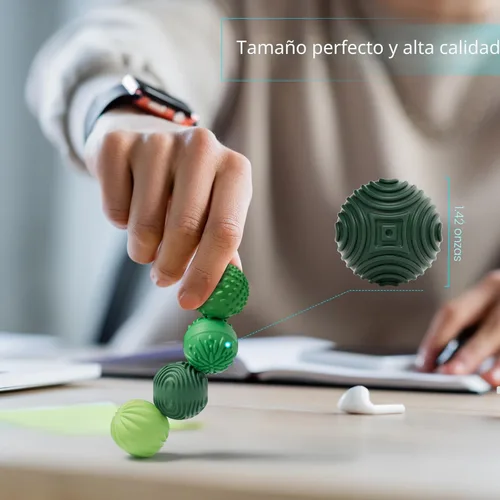 Vista 5 de luckdoor Bolas Magnéticas de Silicona Fidget para Adultos y Adolescentes, 4PCS Juguetes Sensoriales para Aliviar el Estrés para Autismo TDAH