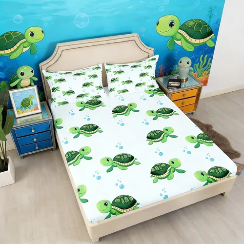 Vista 11 de Juego de sábanas bajeras de selva tamaño individual, diseño de mariposas de ensueño, para niños, niños, ramas de árbol, juego de decoración de cama