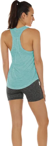 Vista 4 de icyzone - Camiseta de tirantes con espalda cruzada para mujer, camiseta atlética para hacer yoga, para correr, ir al gimnasio y ejercitar