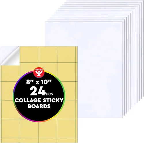Vista 10 de Hygloss Pizarras adhesivas para collage – Paquete de 24 tableros de collage autoadhesivos de 4 x 6 pulgadas para niños, tableros de montaje