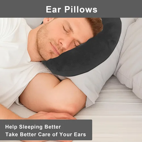 Vista 4 de Almohada para perforaciones para dormir de lado, almohada de dona suave y cómoda, almohada CNH para oídos con agujeros para dolor de oído