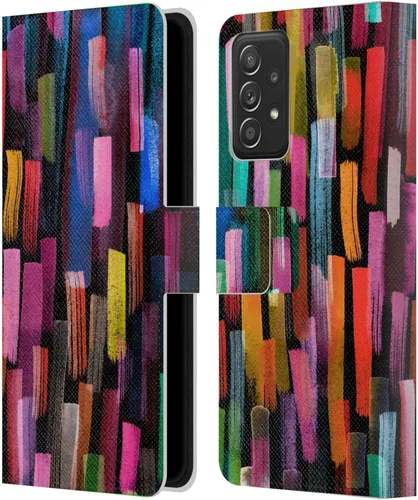Vista 60 de Head Case Designs Officially Licensed Ninola Brushstrokes Black Summer Patterns Leather Wallet Case Compatible with Samsung Galaxy A07 4G