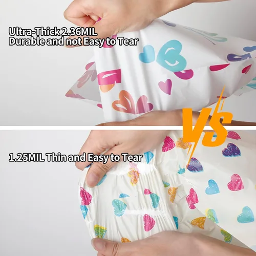 Vista 2 de WAKAKO Bolsas de agradecimiento pequeñas para negocios, bolsas de regalo de plástico de 2.36 mil para fiestas, boutique, paquete de 50