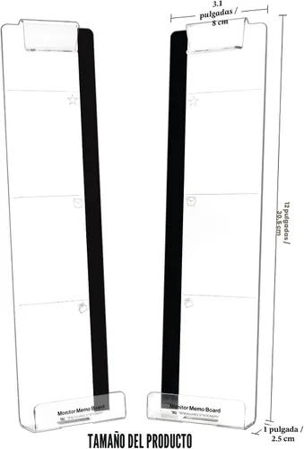Vista 3 de Accesorios de escritorio de oficina, 2 unidades, tablero de notas para monitor de computadora, tablero de mensajes multifunción, panel lateral