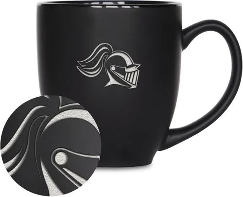 Vista 148 de Rico Industries - Taza de cerámica mate negra con grabado láser estándar de 15oz para NCAA (escuelas T & U) - Para bebidas calientes o frías