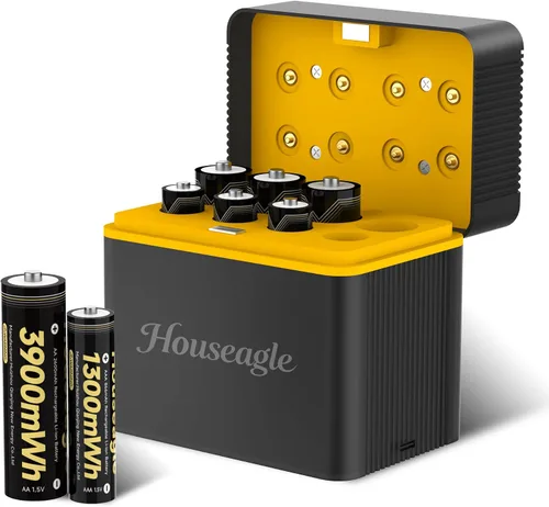 Vista 11 de Paquete de 12 baterías AA recargables de litio con cargador, 1.5 V 3900 mWh