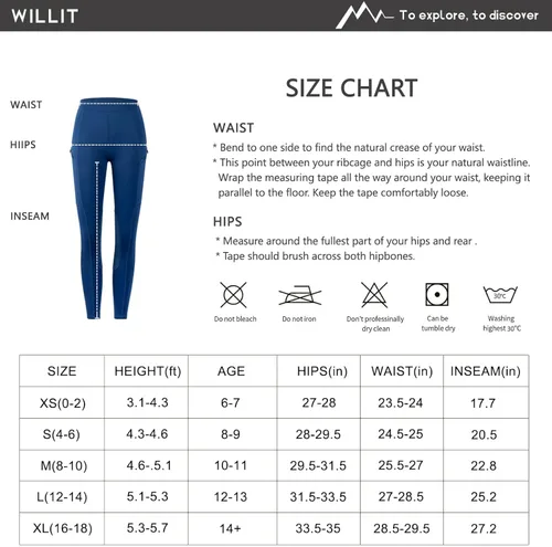 Vista 7 de Willit Pantalones de equitación para niñas, pantalones ecuestres para niños, parches de rodilla, mallas escolares con bolsillos con cremallera