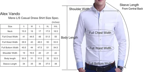 Vista 6 de Alex Vando Mens Printed Dress Shirts Long Sleeve Regular Fit Button Down Shirt