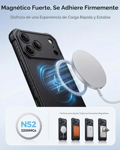 Vista 3 de ASAFCASE Funda para iPhone 17 Pro con soporte, compatible con MagSafe
