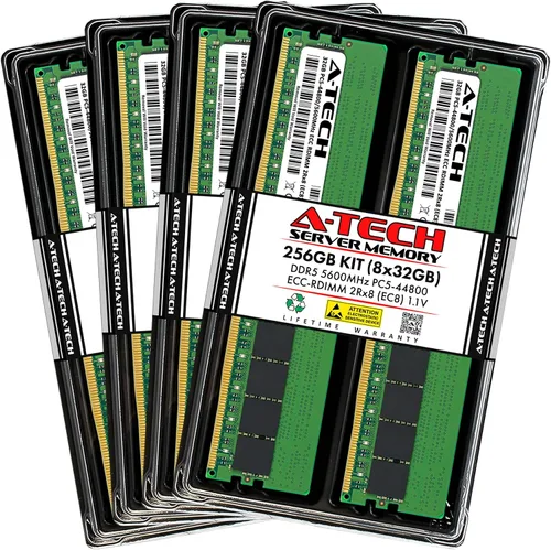 Vista 15 de A-Tech 16GB DDR5 4800MHz PC5-38400 ECC RDIMM 1Rx8 (EC8 10x4) Rango único 1.1V ECC Registrado DIMM 288-Pin Módulo de actualización de memoria RAM