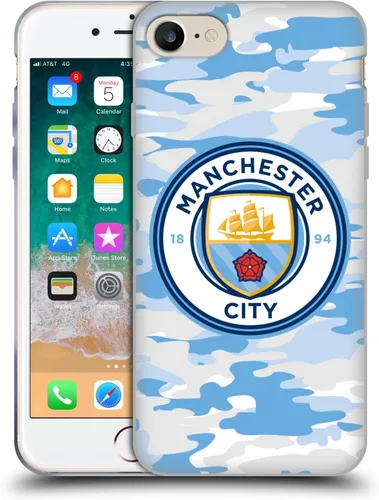 Vista 175 de Head Case Designs Funda de gel con licencia oficial del Manchester City Man City FC Blue Moon Badge Camou [protección de grado militar] compatible