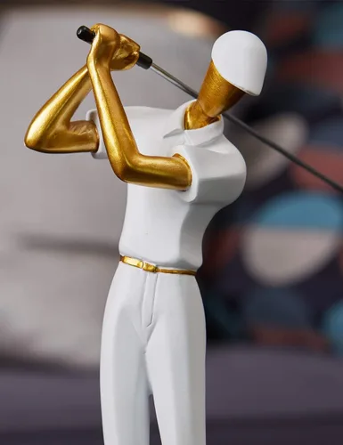 Vista 9 de HAUCOZE Estatuilla de golfista Estatua de Golf Escultura Moderna Decoración