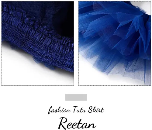 Vista 17 de REETAN Falda tutú de ballet de 6 capas de tul corto tutús para mujer
