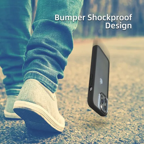 Vista 6 de Funda protectora compatible con iPhone 13 Pro Max de 6.7 pulgadas, protección de borde elevado, antihuellas, antihuellas, funda protectora suave