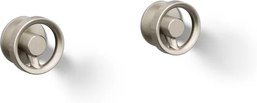 Vista 14 de KOHLER Componentes montaje en pared grifo de lavabo de baño con manijas industriales