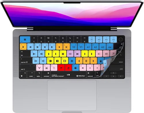 Vista 2 de Funda para teclado Avid Media Composer Se adapta a MacBook Pro 2021+ de 14 y 16 pulgadas con M1 Pro o Max, protección completa y todos los accesos