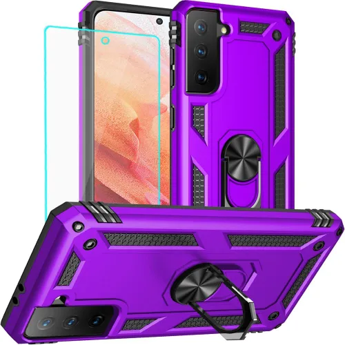 Vista 20 de Yiakeng Funda para Samsung Galaxy S8, Samsung S8, funda protectora de grado militar con anillo para Samsung Galaxy S8 (verde militar)