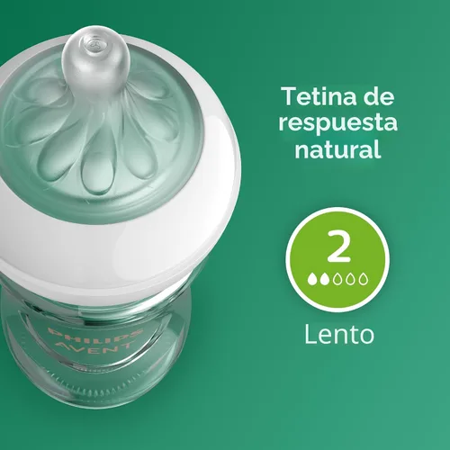 Vista 8 de Philips Avent Biberón de vidrio natural, flujo lento, 4 onzas, sin BPA, paquete de 1 Vidrio de borosilicato, flujo controlado por bebé, diseño sin