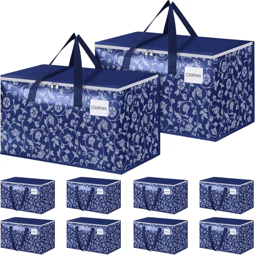 Vista 9 de HomeHacks Bolsas de mudanza, cajas de mudanza de tamaño extragrande, bolsas de equipaje resistentes con cremallera suave y asas resistentes, gran