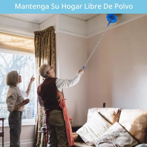 Vista 6 de Plumero de telaraña con poste de extensión, kit de plumero de limpieza lavable con 3 cabezales de plumero, plumero de telaraña, cepillo de esquina