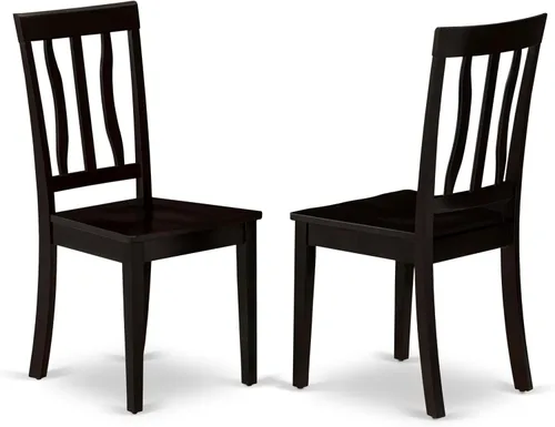 Vista 5 de East West Furniture PFAN6-CAP-W - Juego de comedor de 6 piezas que contiene una mesa de comedor cuadrada con hojas de mariposa y 4 sillas de cocina