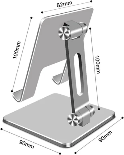 Vista 2 de Tissting Soporte ajustable para tableta, soporte para tableta de aleación de aluminio, plegable, antideslizante, soporte de escritorio, portátil