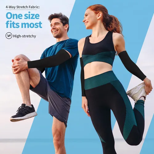 Vista 5 de YESLIFE Mangas de protección solar UV para hombres y mujeres, manga deportiva de enfriamiento UPF 50