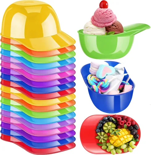 Vista 14 de Baderke Cuencos para gorra de béisbol de postre de helado, tazón de 8 onzas, mini tazones para casco, vasos de plástico para suministros de fiesta